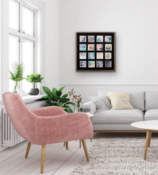 Pink Grouping with Walnut-Wrapped Floating Frame picture