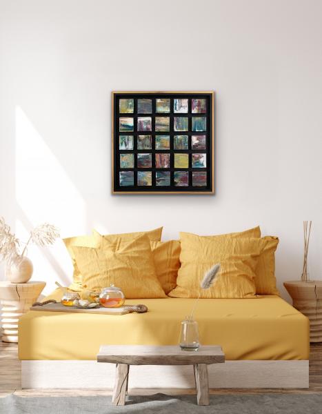 Blue/Green Grouping with White-Oak-Wrapped Floating Frame picture