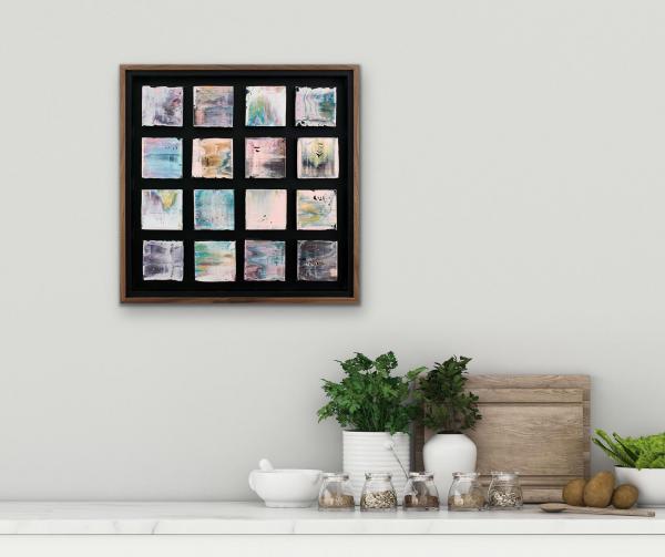Pink Grouping with Walnut-Wrapped Floating Frame picture