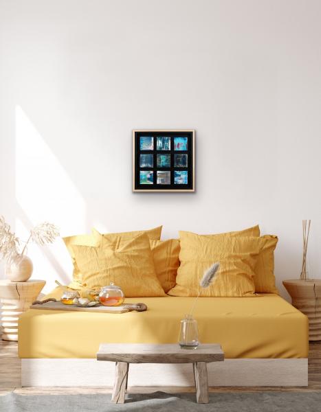 Blue Grouping with Maple-Wrapped Floating Frame picture