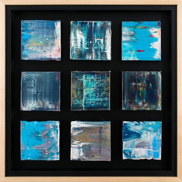 Blue Grouping with Maple-Wrapped Floating Frame picture