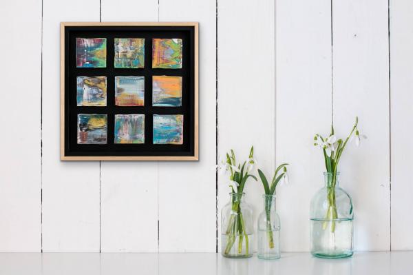 Multi-Colored Grouping with Maple-Wrapped Floating Frame picture