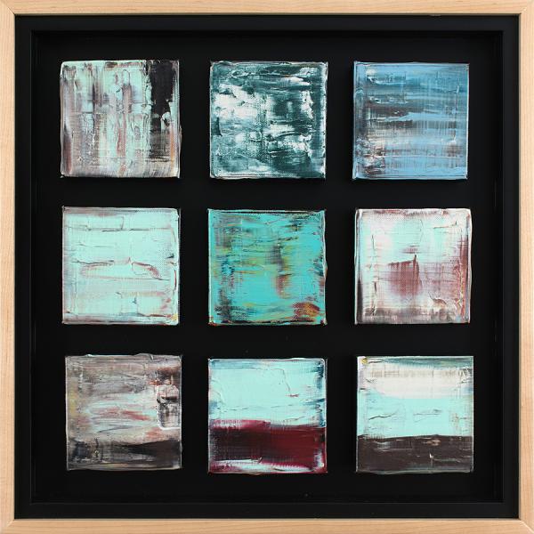 Turquoise Grouping with Maple-Wrapped Floating Frame picture