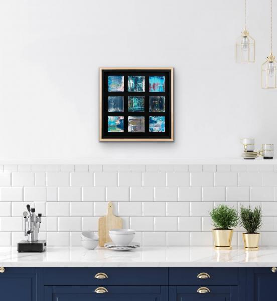 Blue Grouping with Maple-Wrapped Floating Frame picture