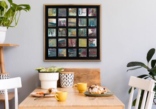 Blue/Green Grouping with White-Oak-Wrapped Floating Frame picture