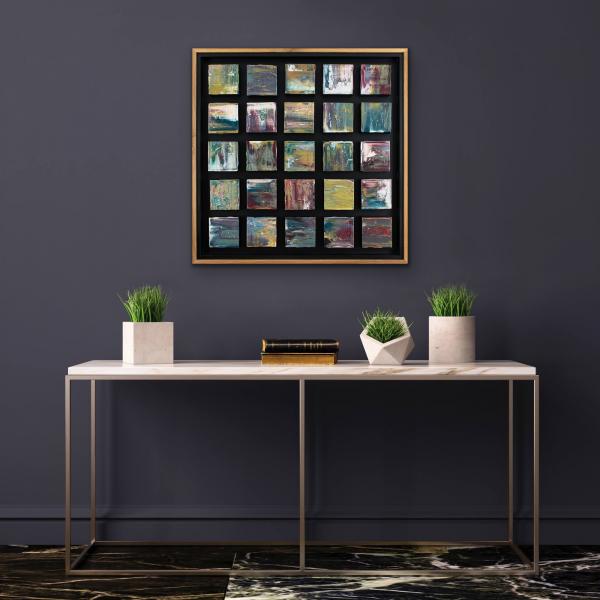 Blue/Green Grouping with White-Oak-Wrapped Floating Frame picture