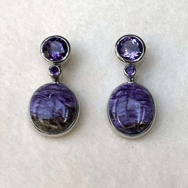 Amethyst and Lavender Jasper earrings picture