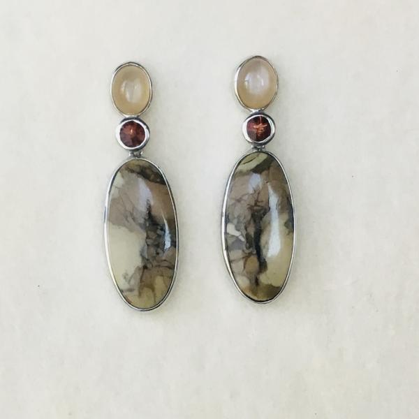 Moonstone, Citrine and Jasper Earrings picture