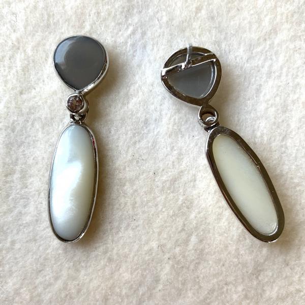 Mother of Pearl and Morganite drop earrings picture