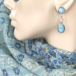 Sold - Larimar and Sky Blue Topaz drop earrings