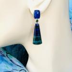 Lapis Lazuli, Azurite-Malachite and Chrome Tourmaline earrings