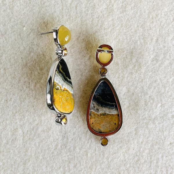 Citrine and Bumble Bee Jasper earrings picture