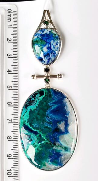 Sold - Chrysocolla, chrysocolla-Trevolite and Chrome Tourmaline pendant picture