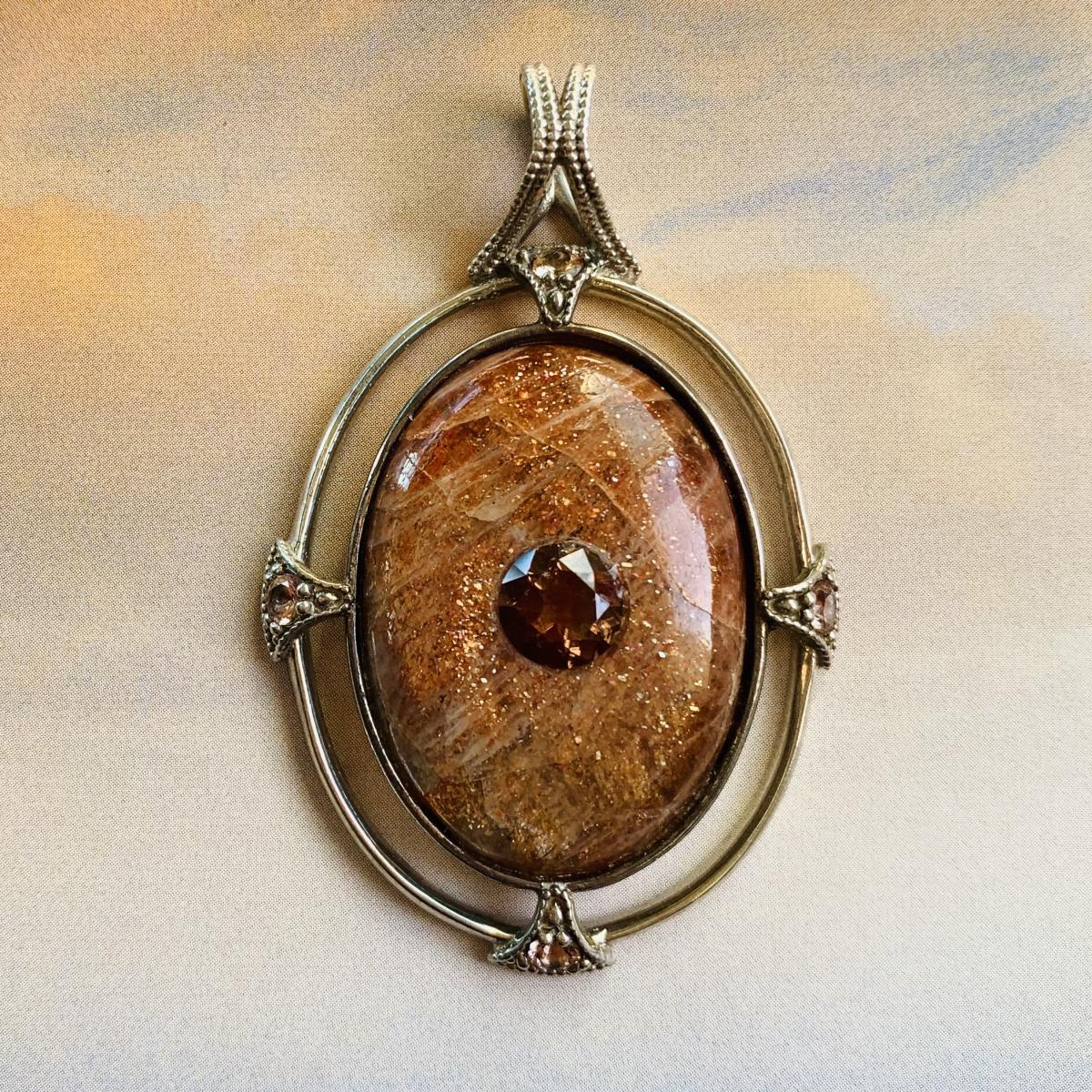 Sunstone  and Zircon Talisman Pendant picture