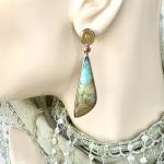 Citrine and Opalized Palm earrings - sold