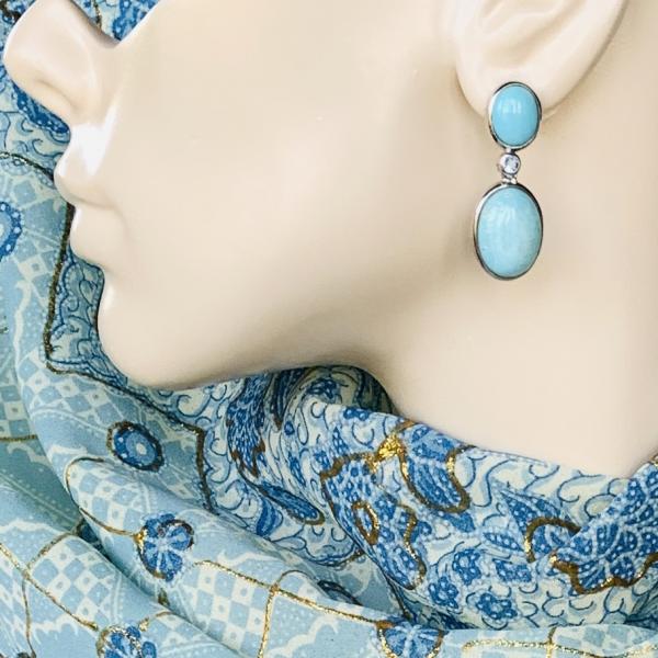 Turquoise and Blue Topaz drop earrings picture