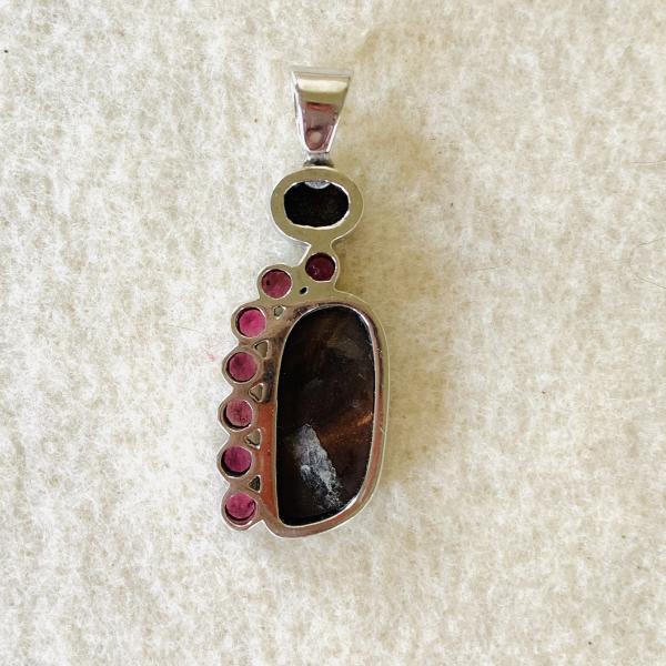 Sold - Opal and Pink Tourmaline freeform pendant picture