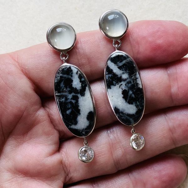 Moonstone and Jas0er drop,earrings picture