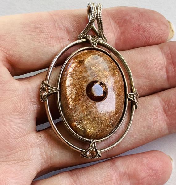 Sunstone  and Zircon Talisman Pendant picture