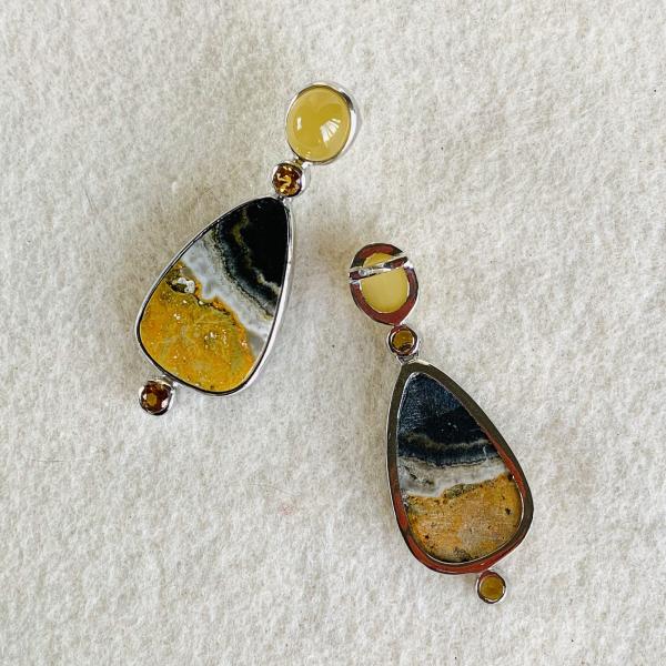 Citrine and Bumble Bee Jasper earrings picture