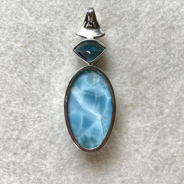 Sold - Larimar and London Blue Topaz pendamt picture