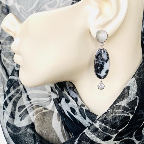 Moonstone and Jas0er drop,earrings