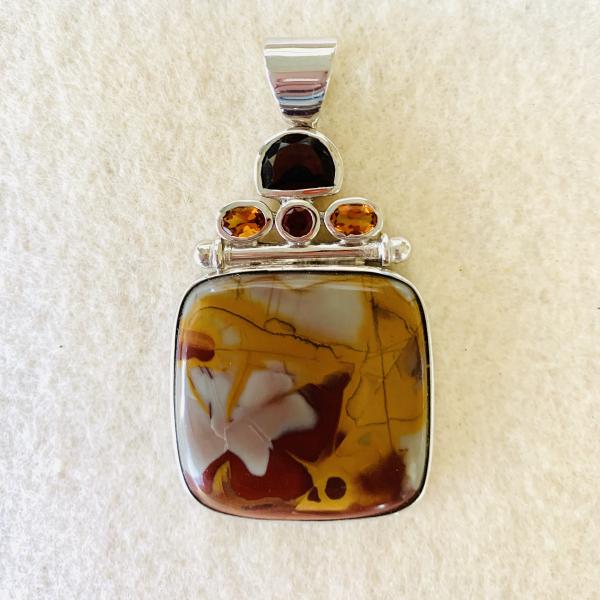 Noreena Agate, Citrine and Garnet pendant