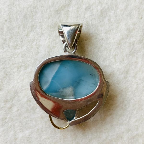 Sold - Larimar and Swiss Blue Topaz pendant picture