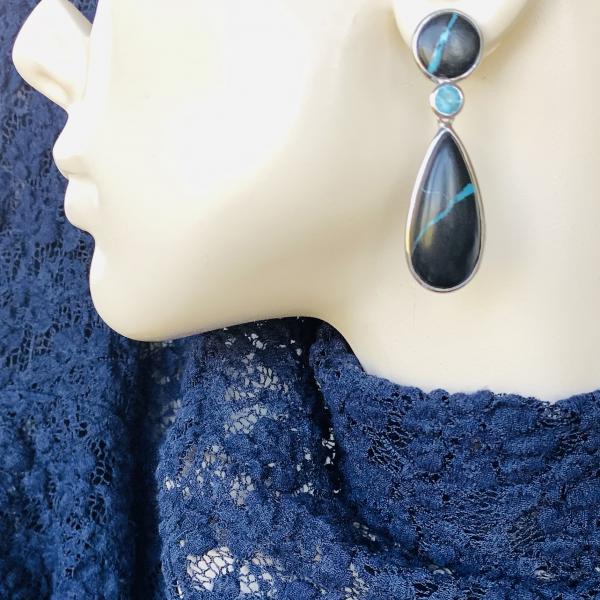 Turquoise and Aquamarine drop earrings