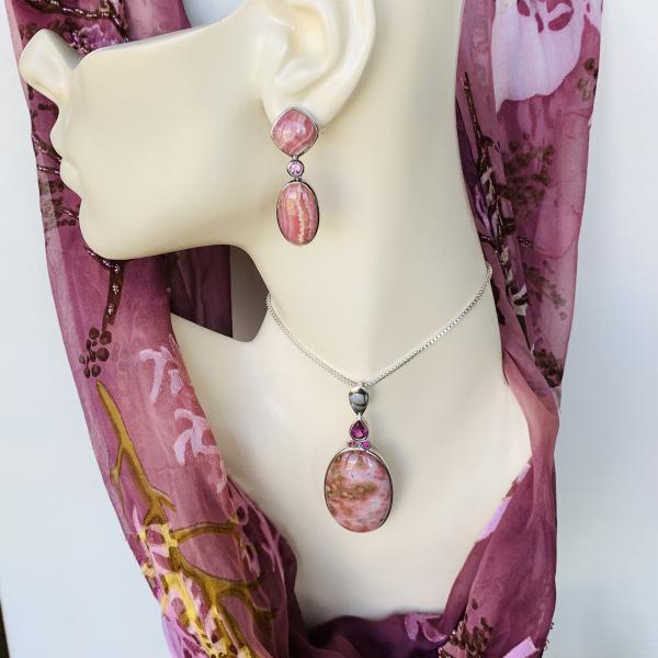 Rhodochrosite earrings picture