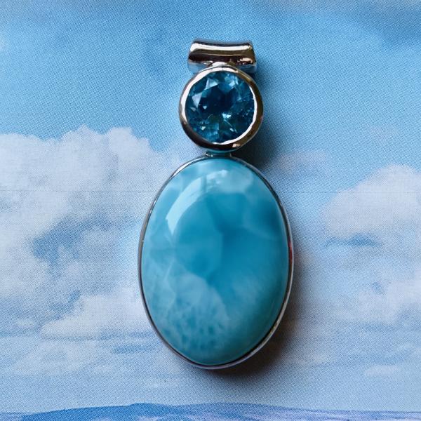 Larimar and Blue Zircon pendant picture
