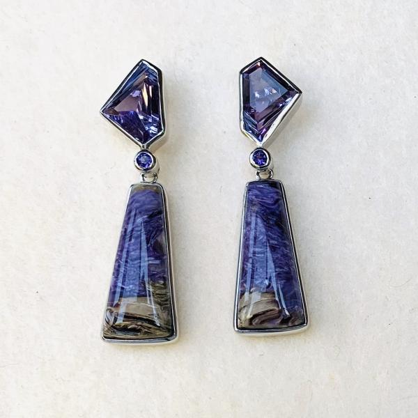 Amethyst and Lavender Jasper earrings picture
