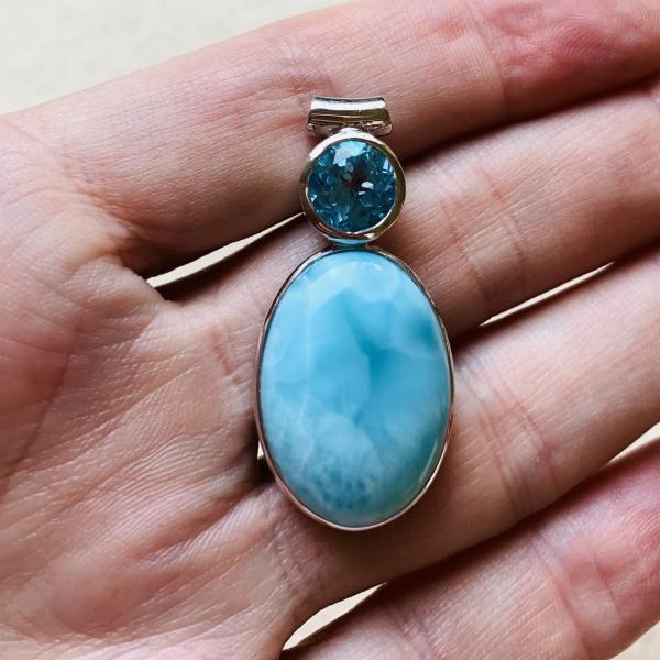 Larimar and Blue Zircon pendant picture