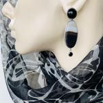 Onyx and Agate drop errings