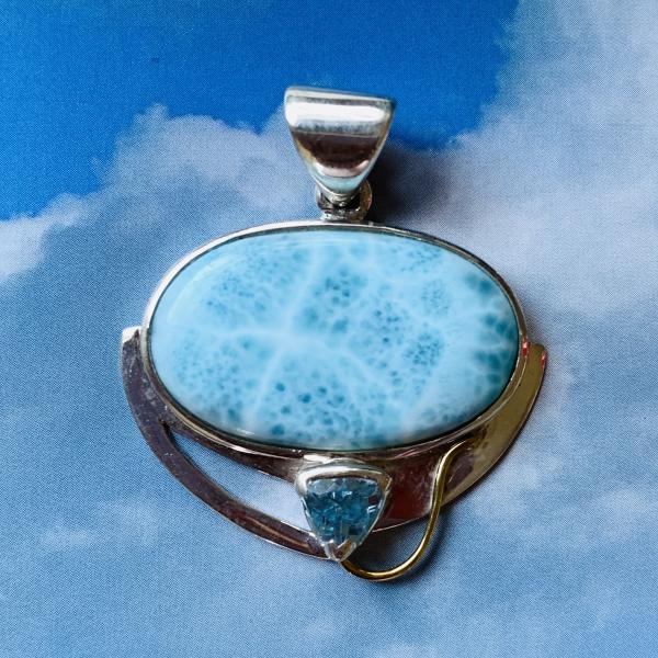 Sold - Larimar and blue Topaz pendant picture