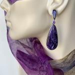 Amethyst and Charoite Earrings