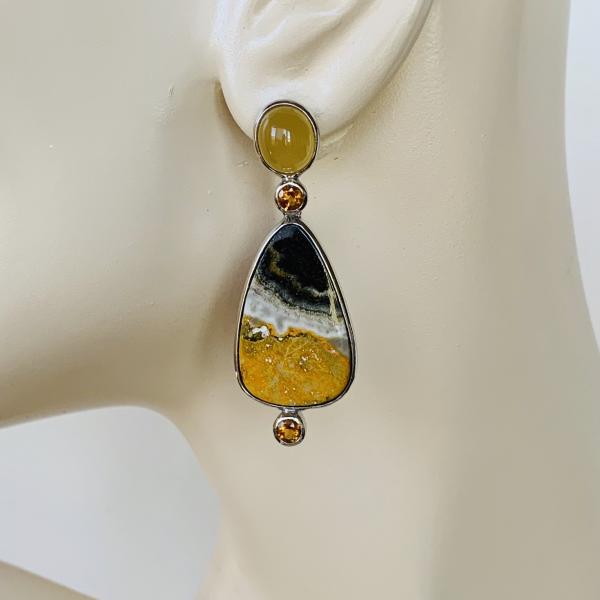 Citrine and Bumble Bee Jasper earrings