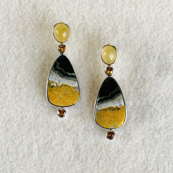 Citrine and Bumble Bee Jasper earrings picture