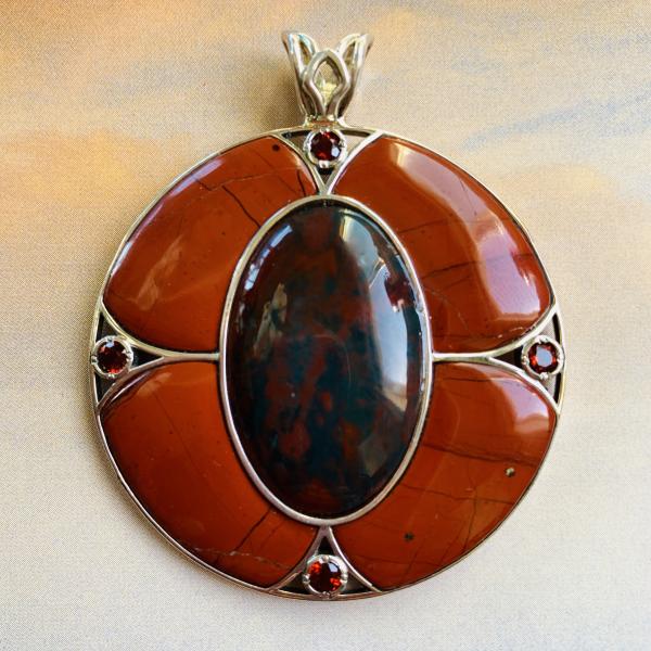 Talisman Bloodstone, Carnelian and Garnet Pendant picture