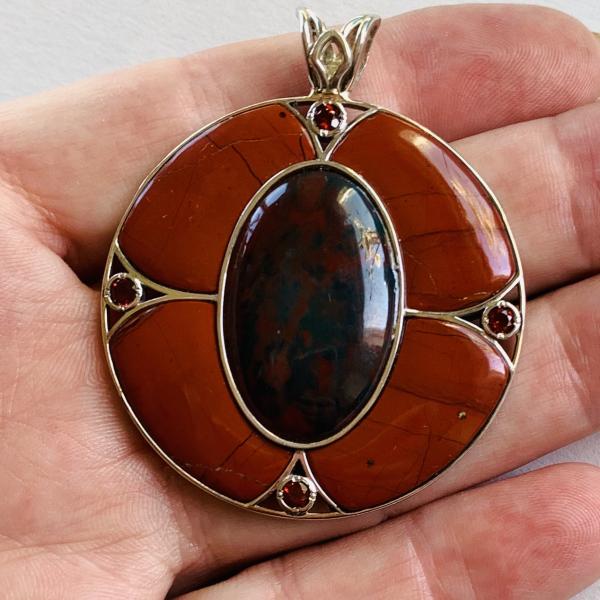 Talisman Bloodstone, Carnelian and Garnet Pendant picture