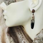 Sunstone, Garnet and Malagano Jasper earrings
