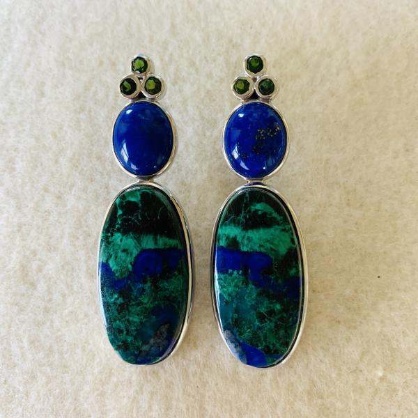 Lapis Lazuli, Azurite-Malachite and Chrome Tourmaline picture