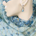 Sold - Swiss blue Topaz and Larimar earrings