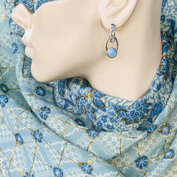 Swiss blue Topaz and Larimar earrings
