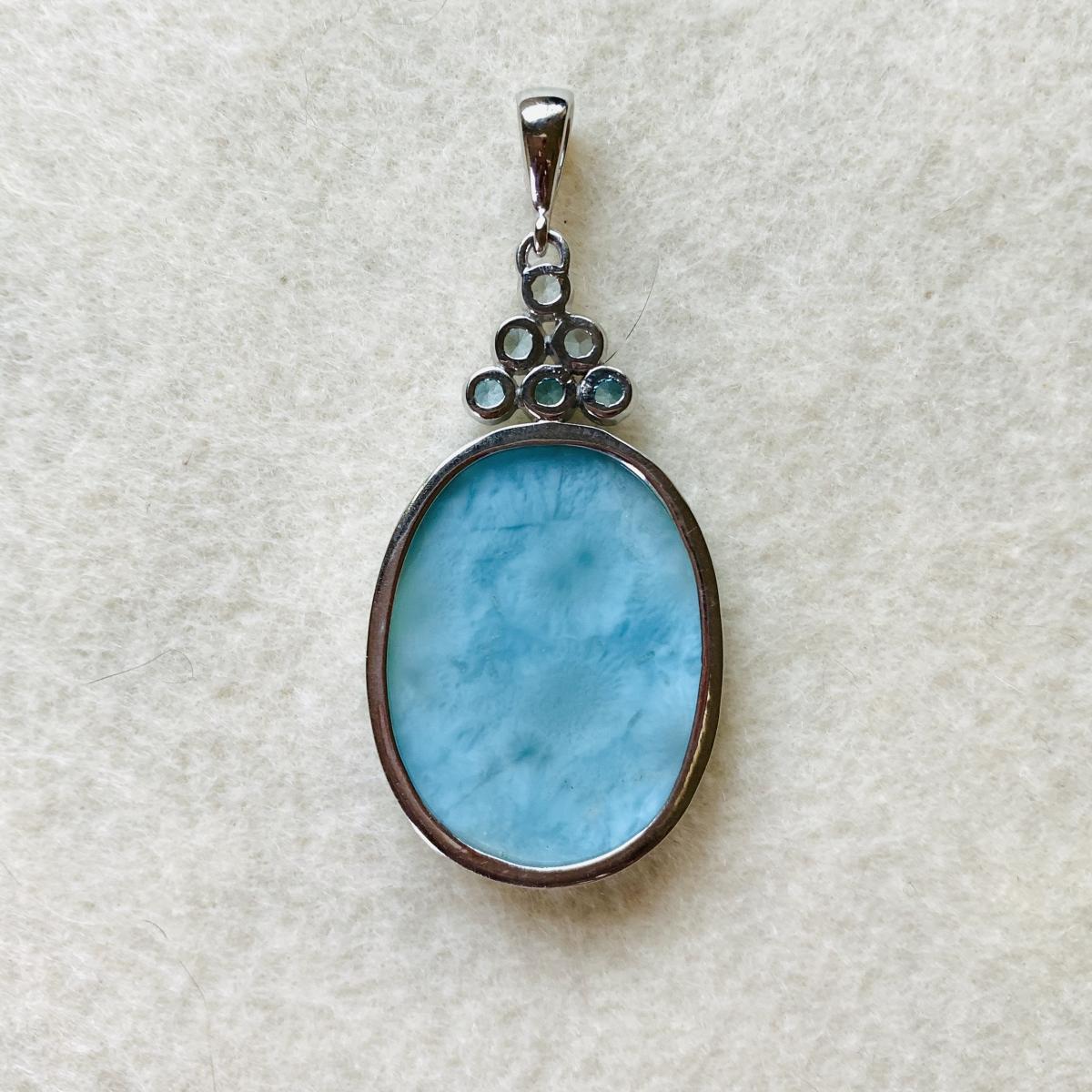 Larimar and Aquamarine/Blue Zircon Pendant picture