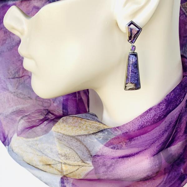 Amethyst and Lavender Jasper earrings