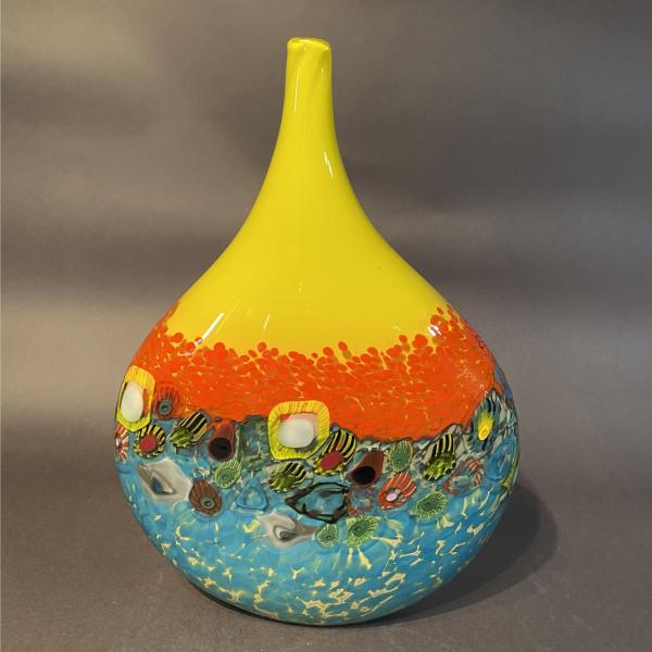 Monet Vessel Series Bottle in Yellow, Reds, Turquoise