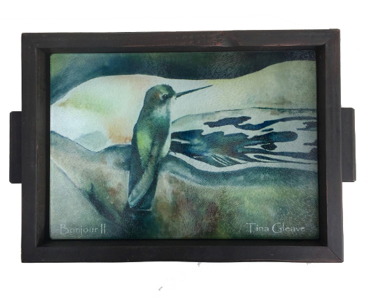 Charcuterie Glass Art Board "Bonjour II"
