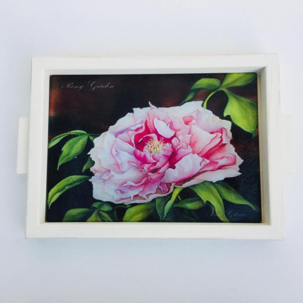 Charcuterie Glass Art Board "Peony Garden"