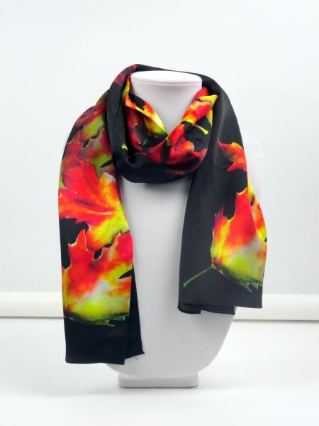 Fall Maple Leaves, Sand Silk Scarf